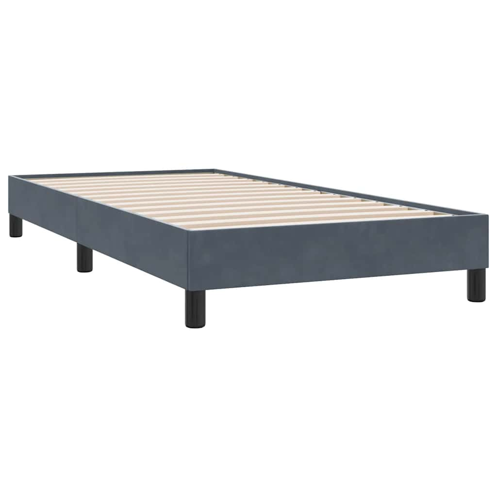 Bed frame without mattress dark grey 80x210 cm velvet