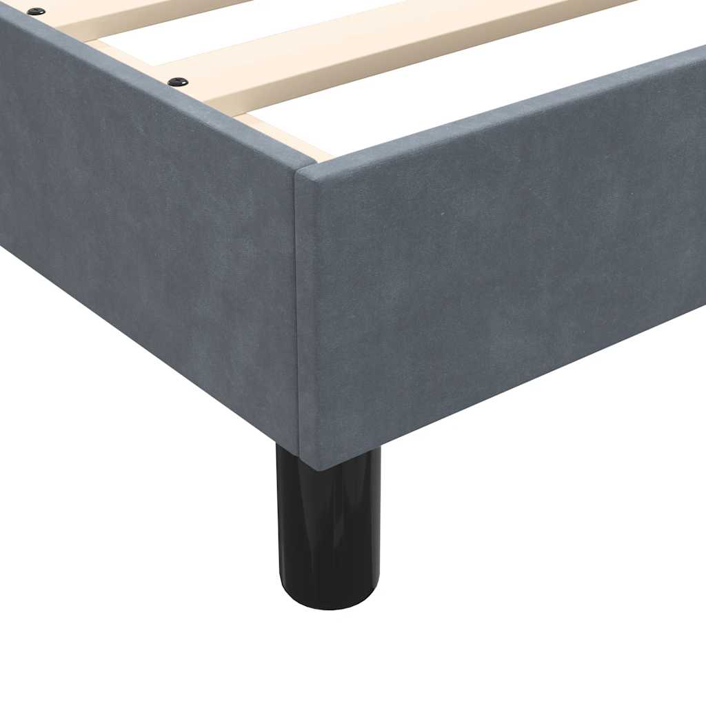 Bed frame without mattress dark grey 80x210 cm velvet