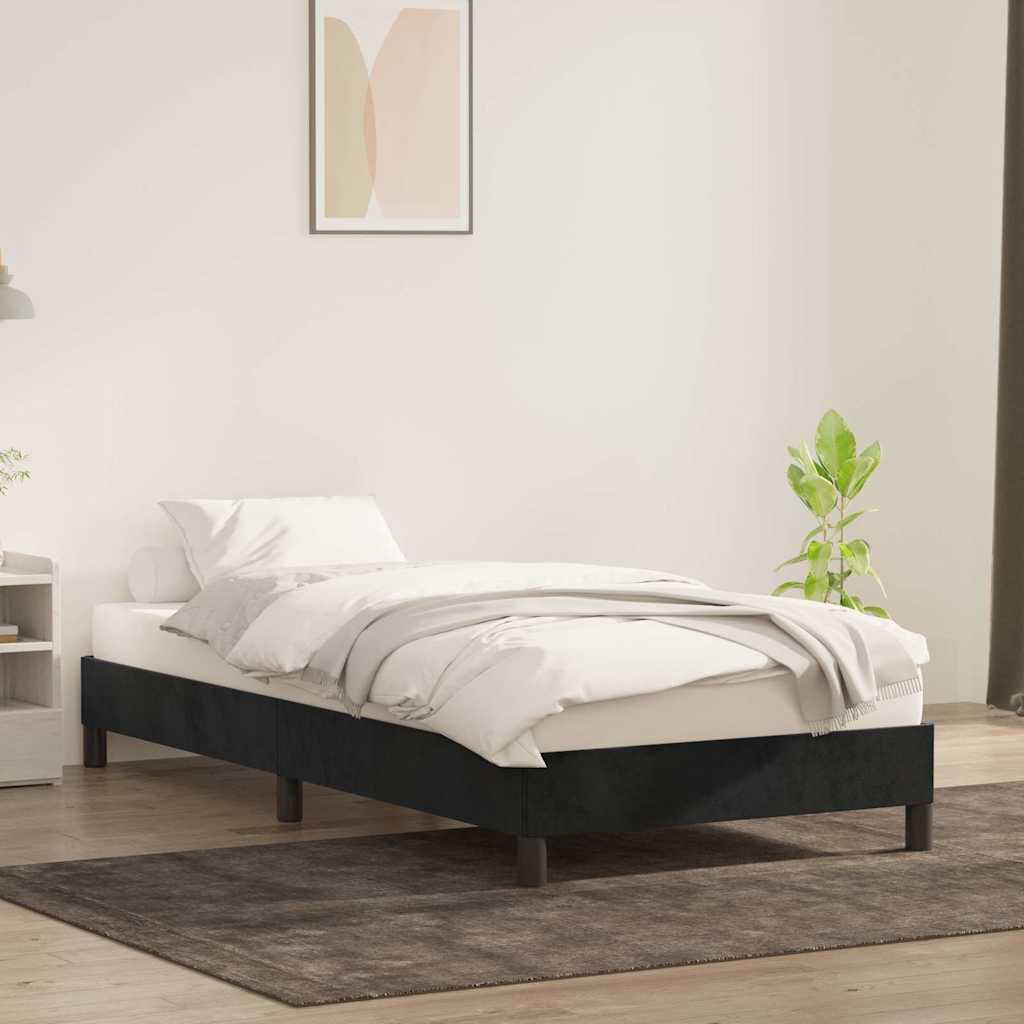 Bed frame without mattress Black 80x210 cm Velvet