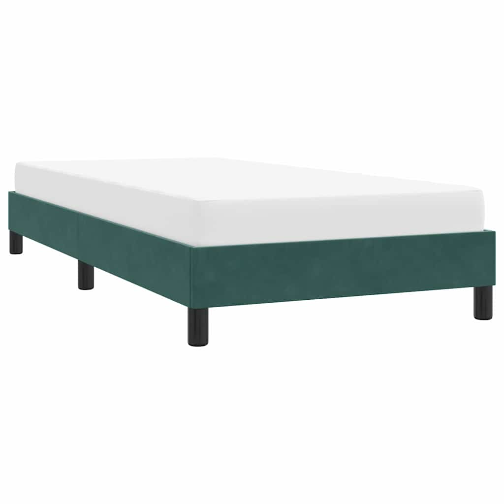 Bed frame without mattress dark green 80x210 cm velvet