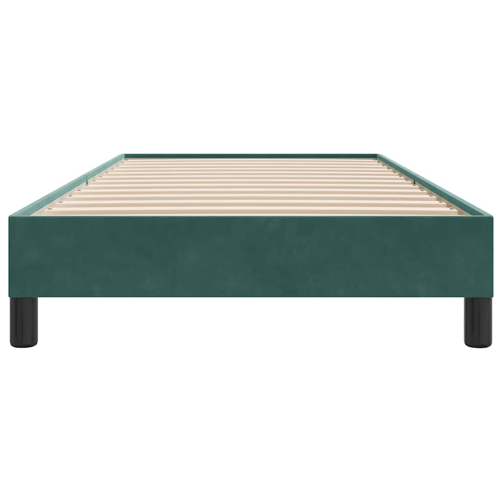 Bed frame without mattress dark green 80x210 cm velvet