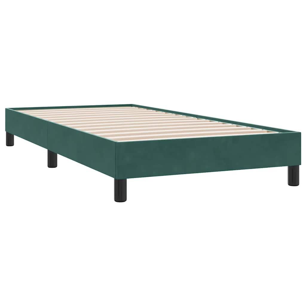 Bed frame without mattress dark green 80x210 cm velvet