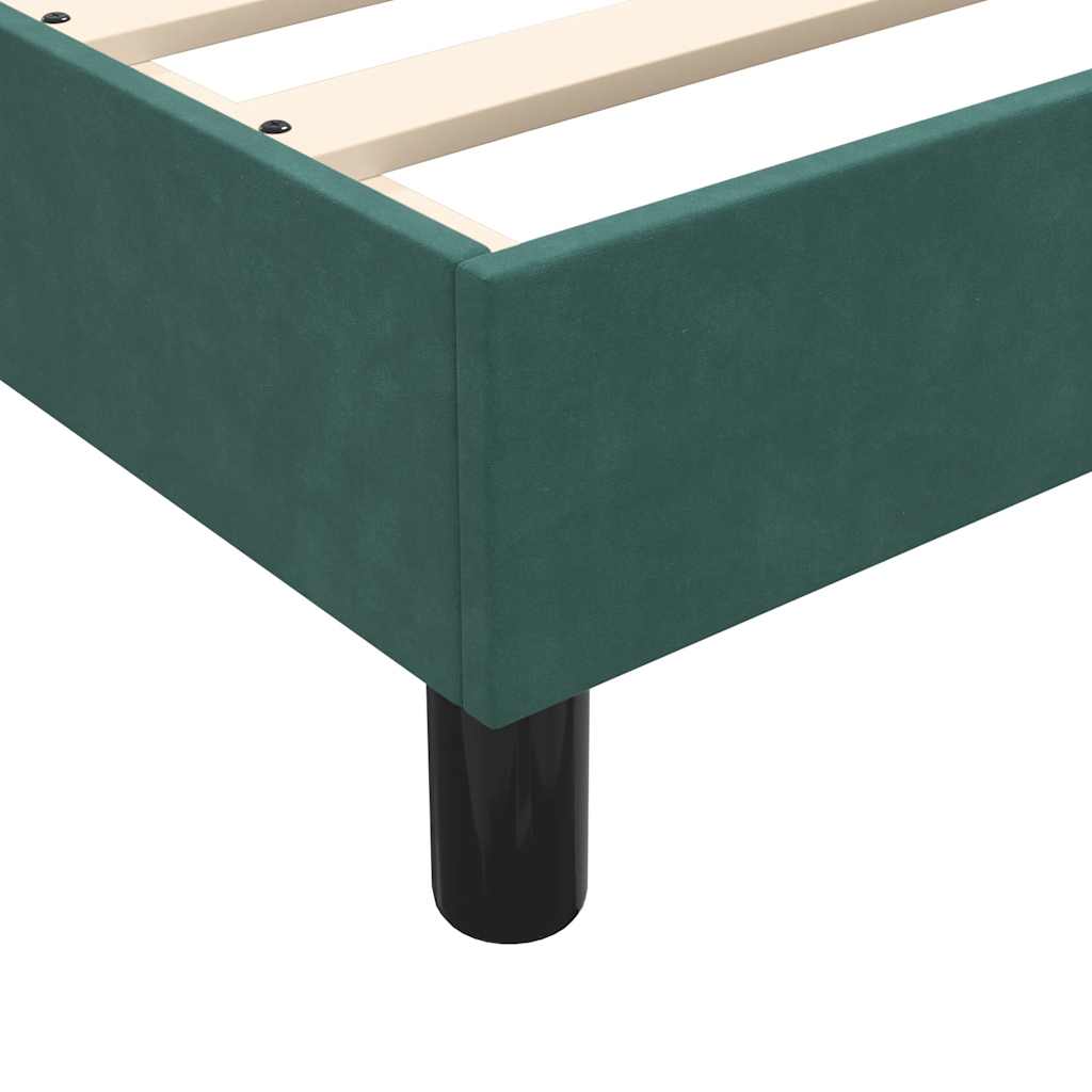 Bed frame without mattress dark green 80x210 cm velvet