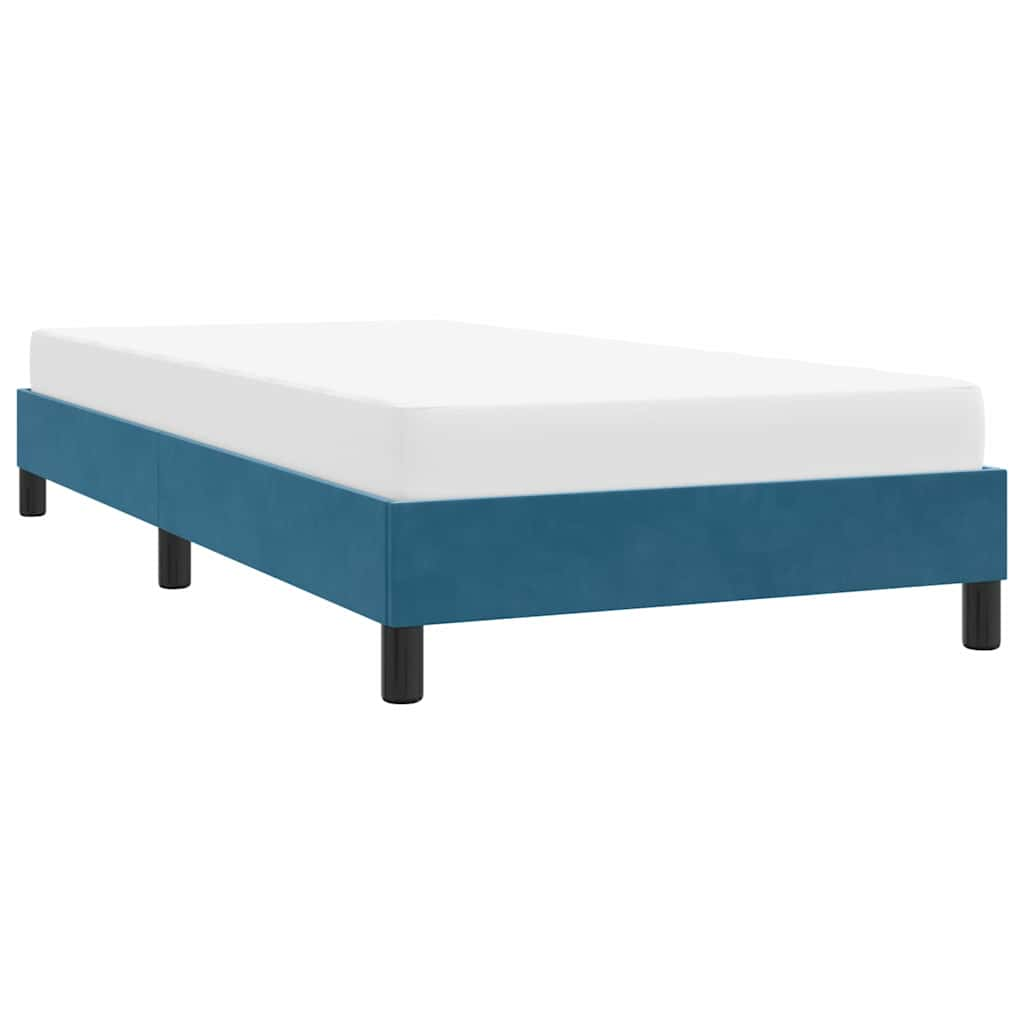 Bed frame without mattress dark blue 80x210 cm velvet