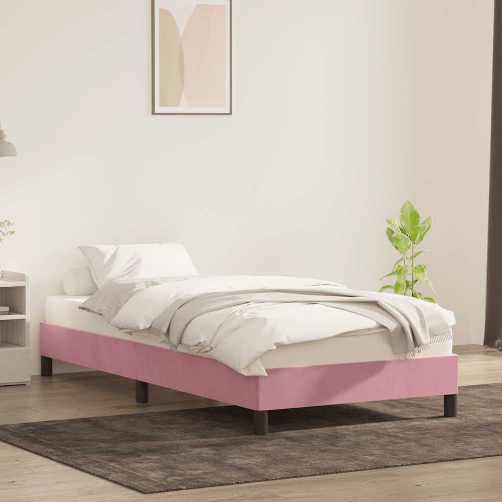 Bettgestell ohne Matratze Rosa 80x210 cm Samt