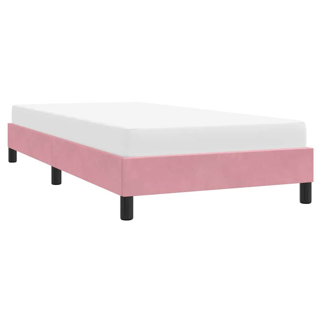 Bed frame without mattress pink 80x210 cm velvet