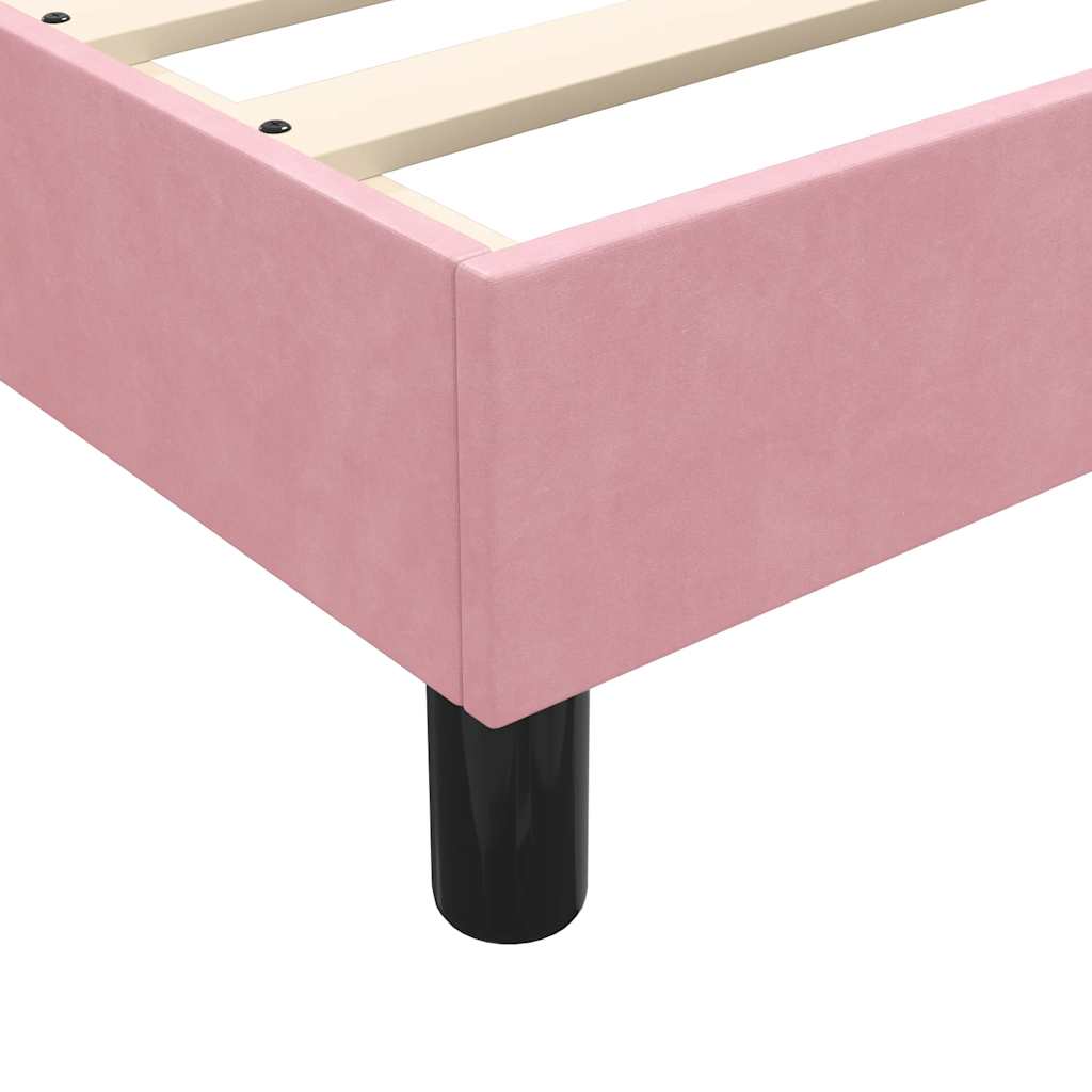 Bed frame without mattress pink 80x210 cm velvet