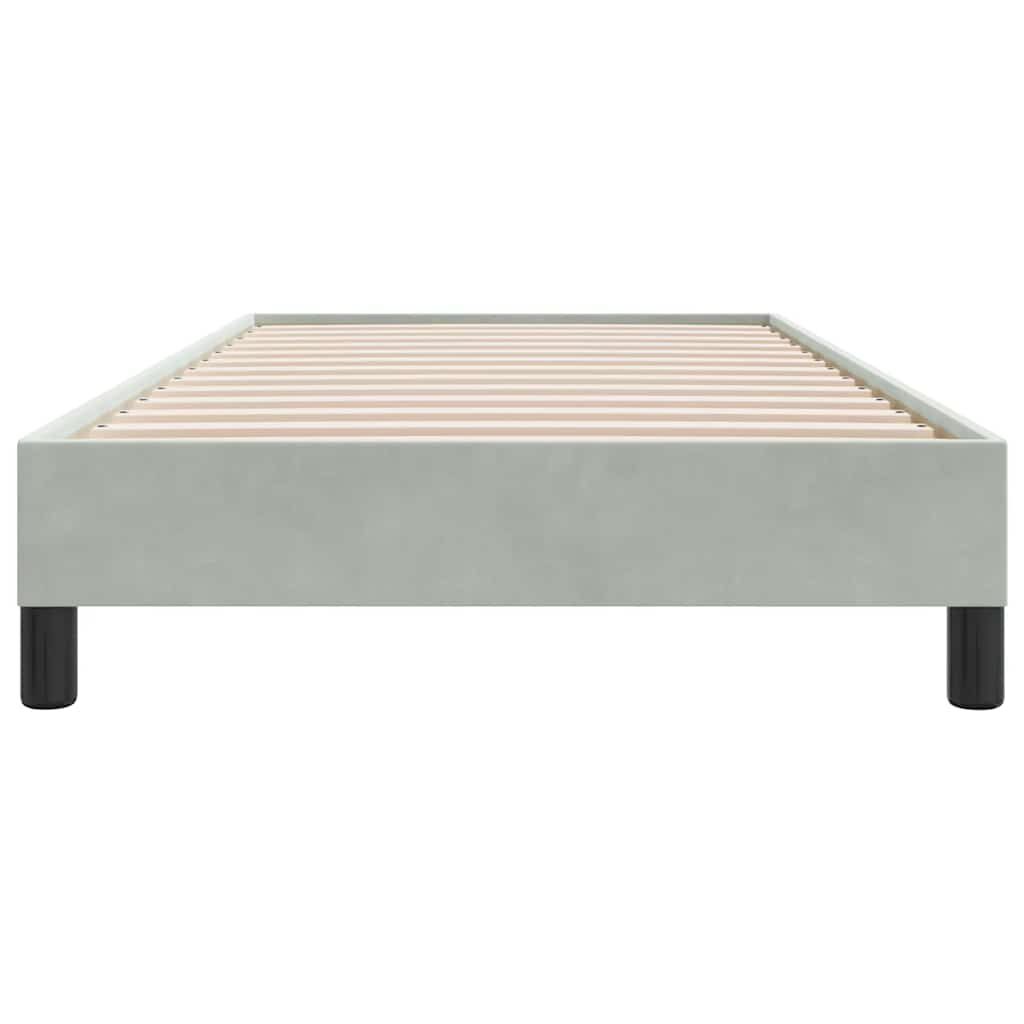 Bed frame without mattress light grey 90x210 cm velvet