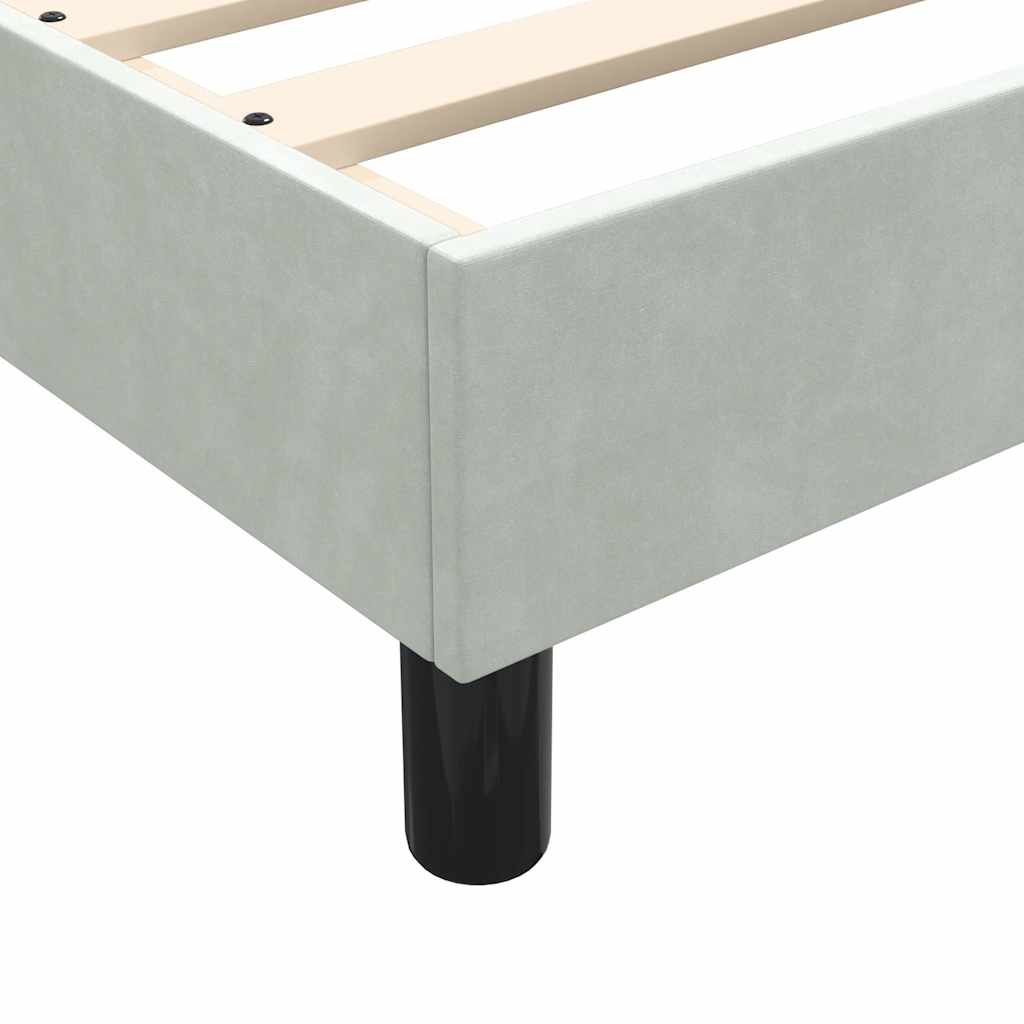 Bed frame without mattress light grey 90x210 cm velvet