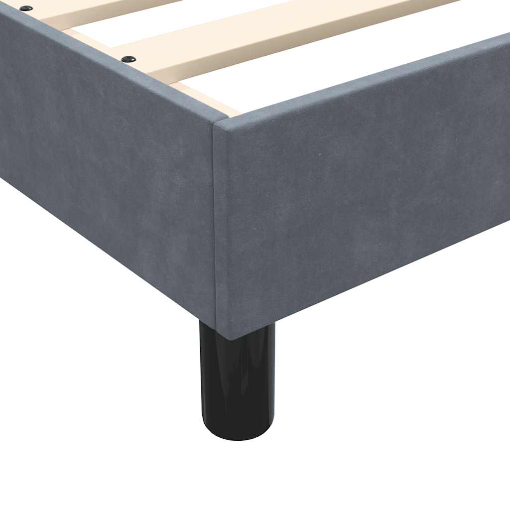 Bed frame without mattress dark grey 90x210 cm velvet