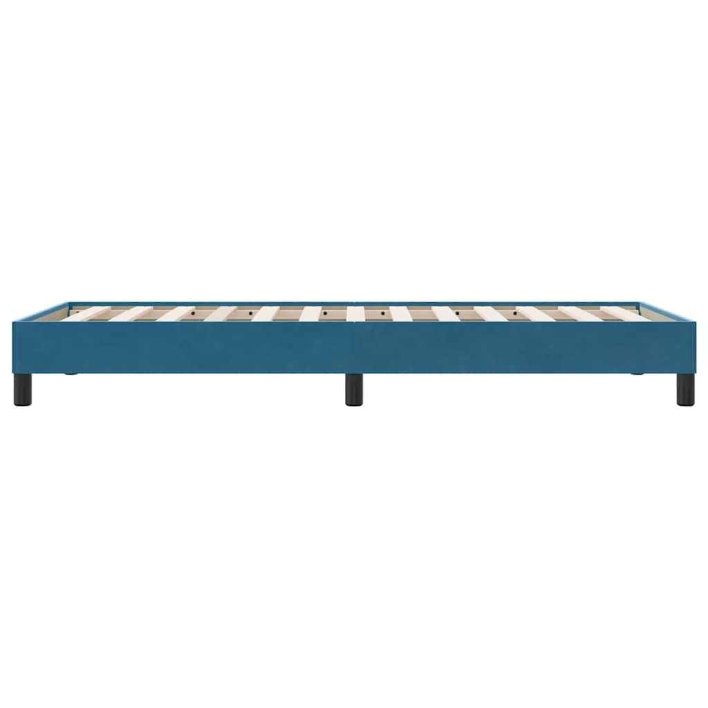 Bed frame without mattress dark blue 90x210 cm velvet