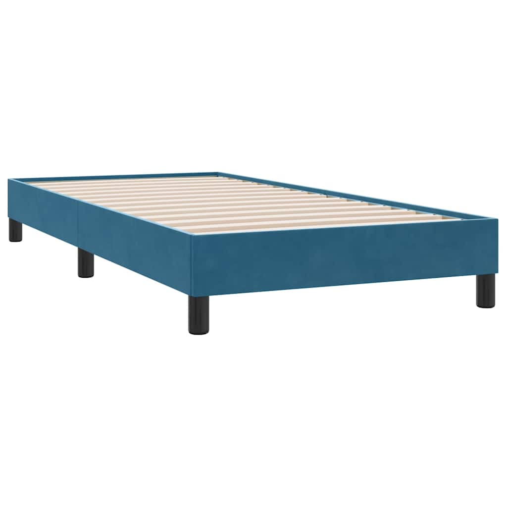 Bed frame without mattress dark blue 90x210 cm velvet