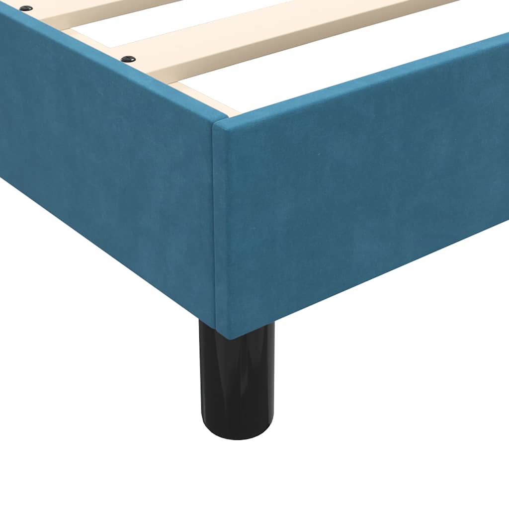 Bed frame without mattress dark blue 90x210 cm velvet