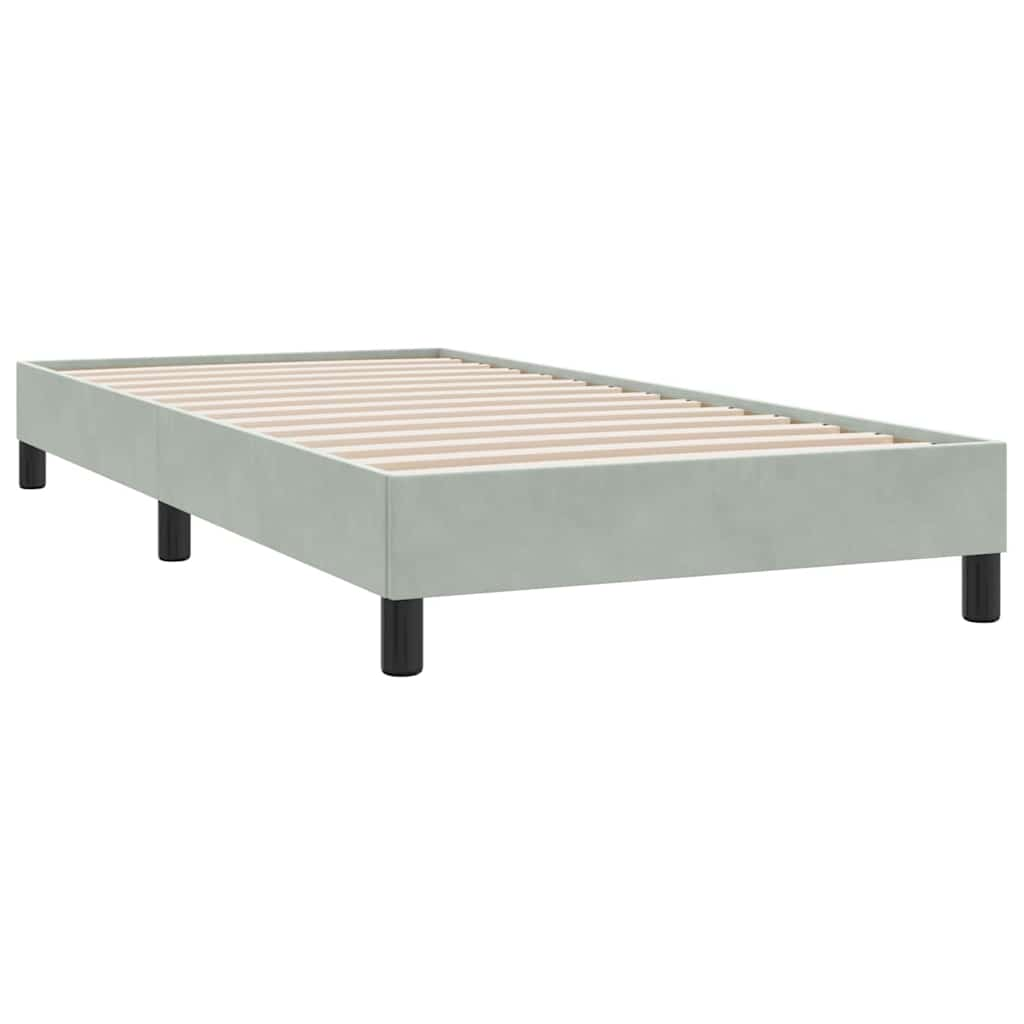 Bed frame without mattress light grey 100x210 cm velvet