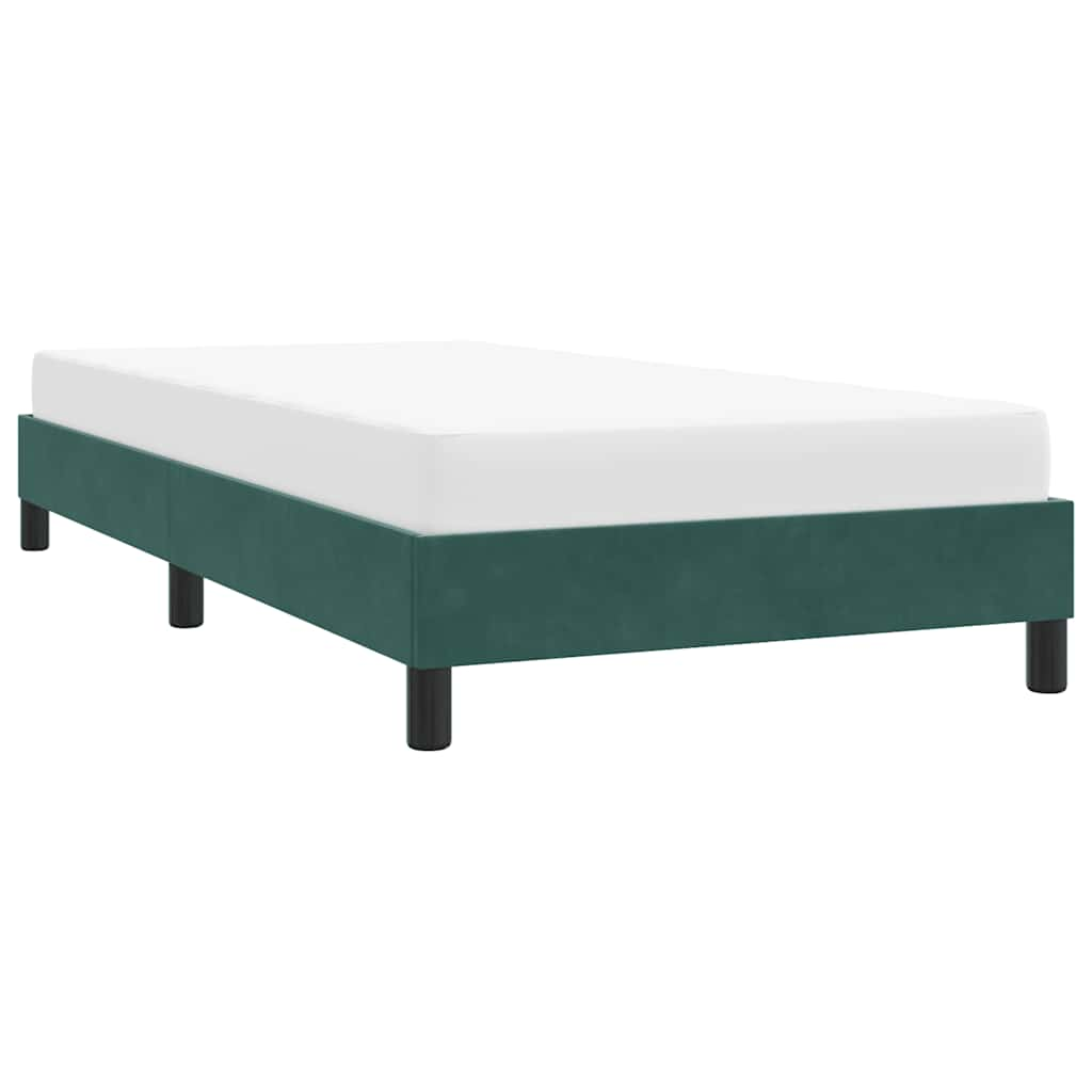 Bed frame without mattress dark green 100x210 cm velvet