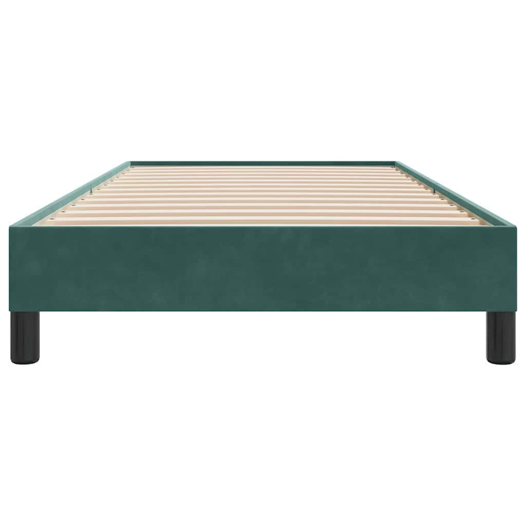 Bed frame without mattress dark green 100x210 cm velvet