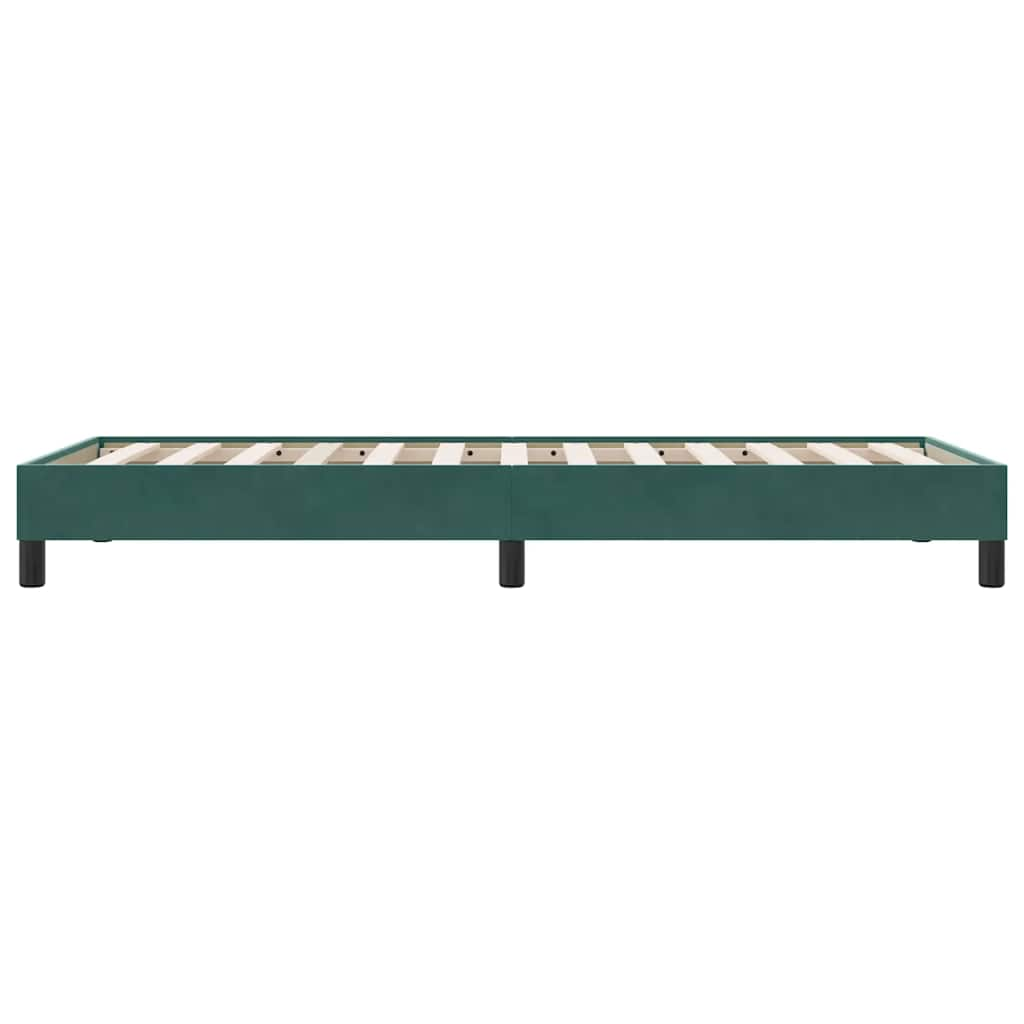 Bed frame without mattress dark green 100x210 cm velvet