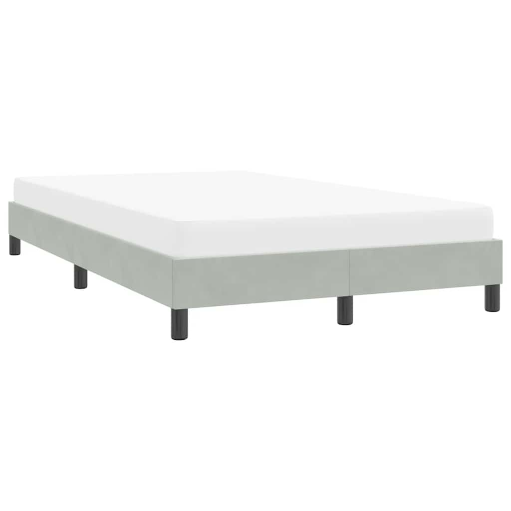 Bed frame without mattress light grey 120x210 cm velvet