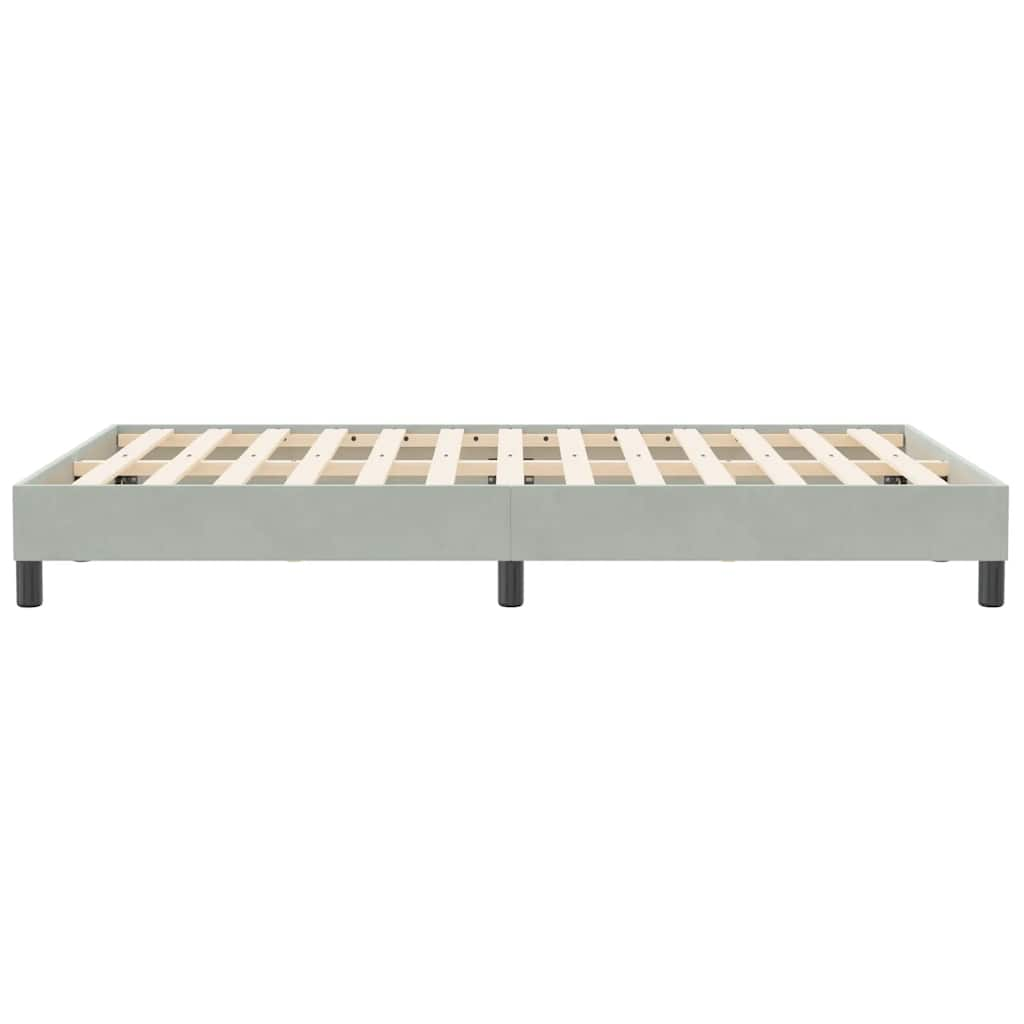 Bed frame without mattress light grey 120x210 cm velvet