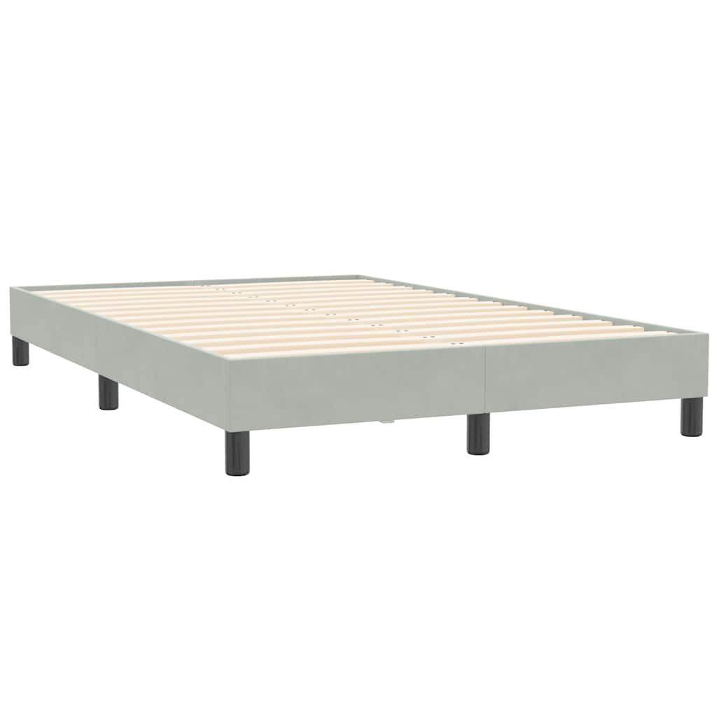 Bed frame without mattress light grey 120x210 cm velvet