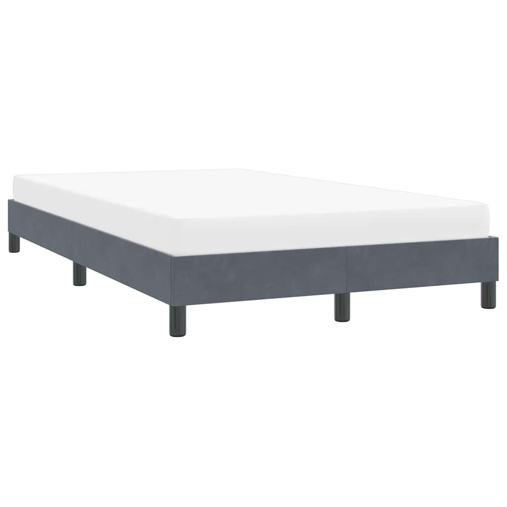 Bed frame without mattress dark grey 120x210 cm velvet