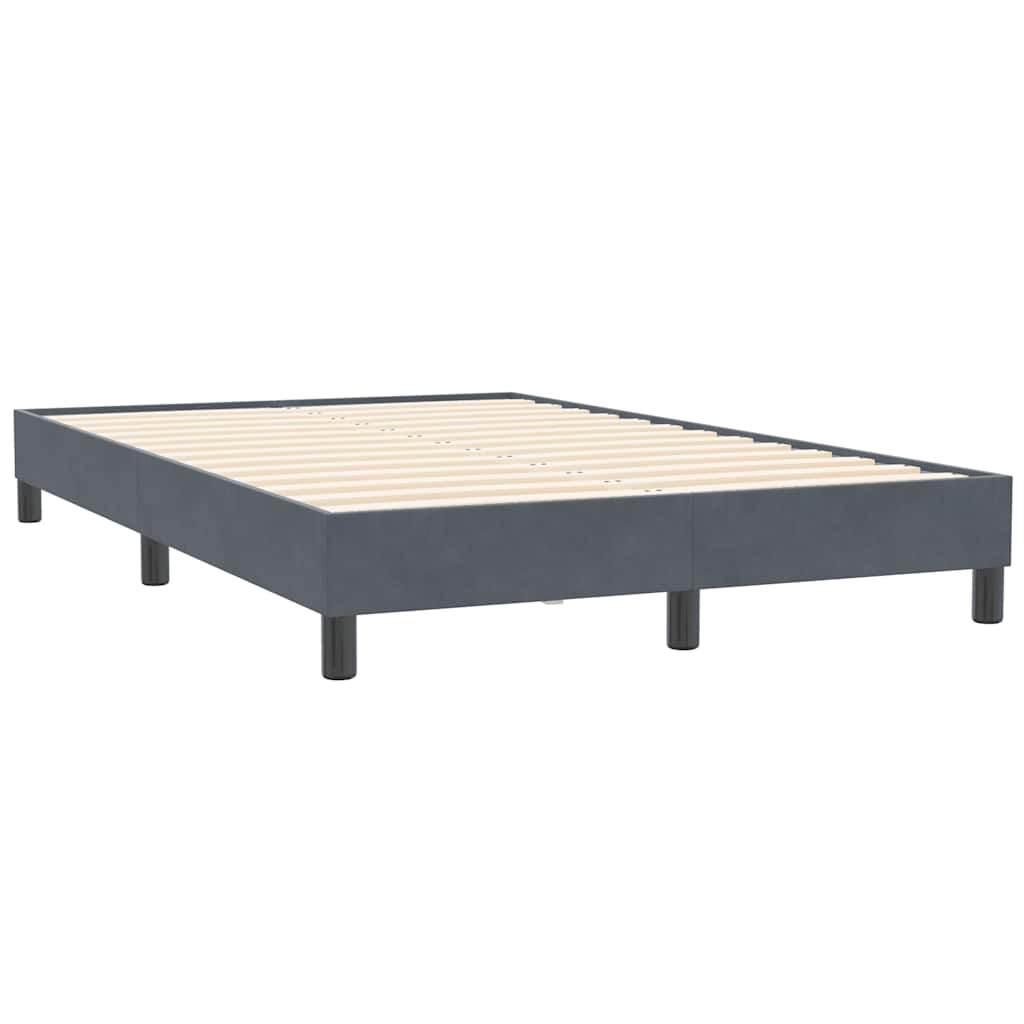 Bed frame without mattress dark grey 120x210 cm velvet