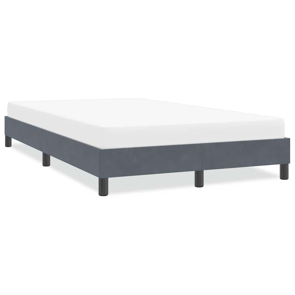 Bed frame without mattress dark grey 120x210 cm velvet