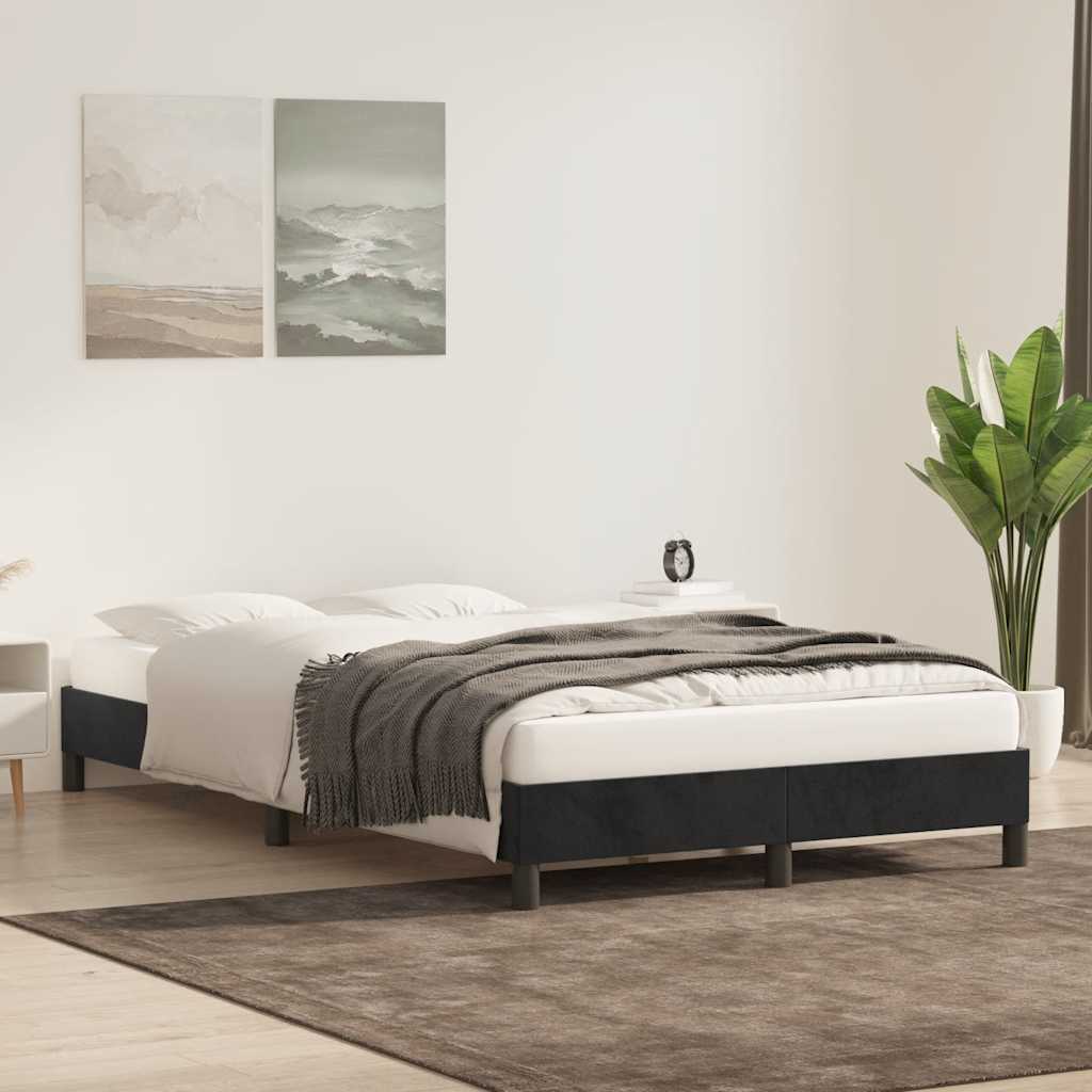 Bed frame without mattress Black 120x210 cm Velvet