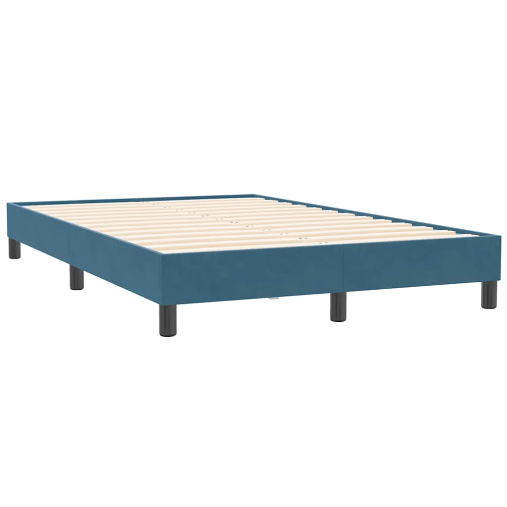 Bed frame without mattress dark blue 120x210 cm velvet