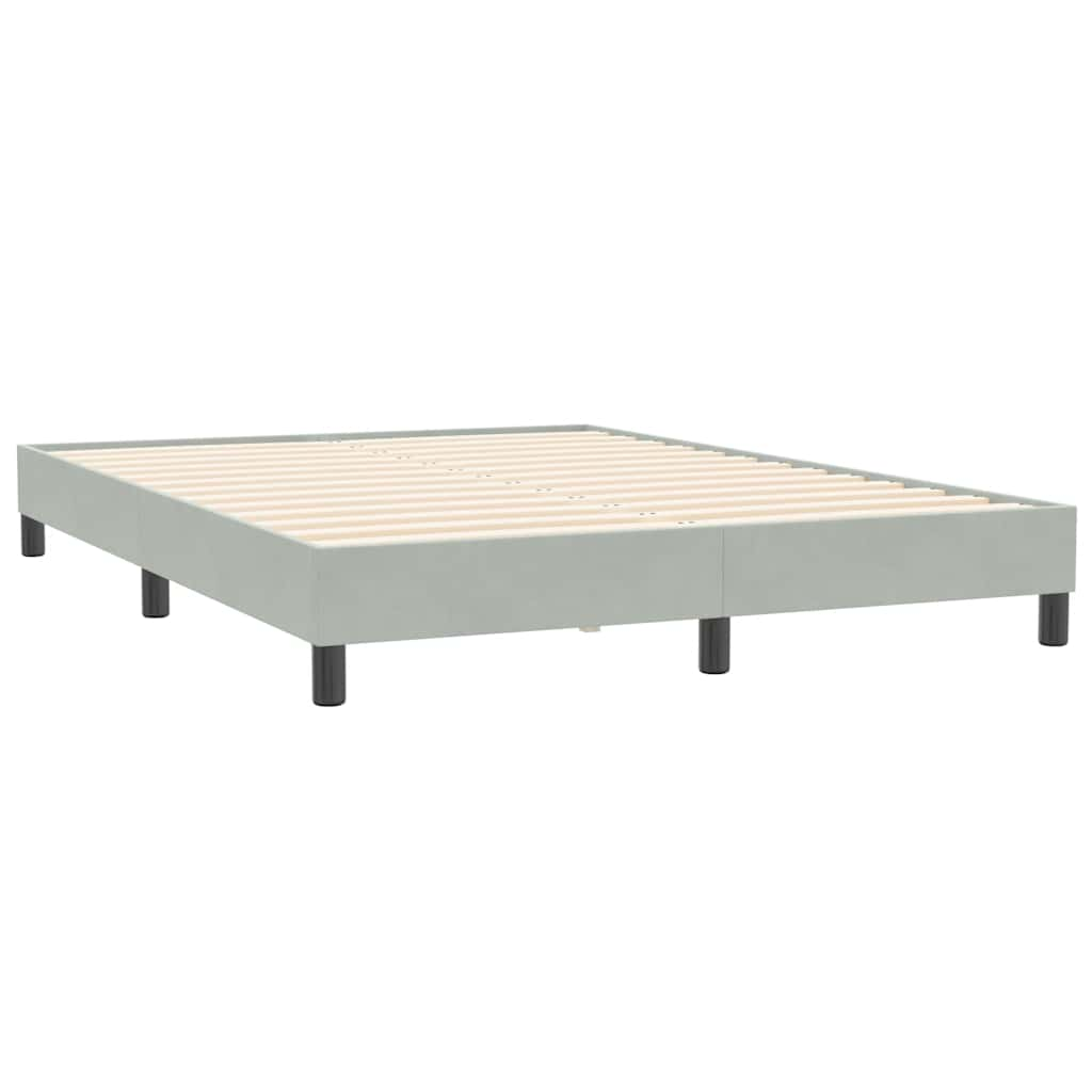 Bed frame without mattress light grey 140x210 cm velvet