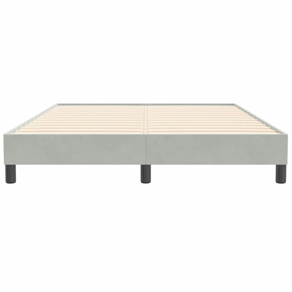 Bed frame without mattress light grey 140x210 cm velvet