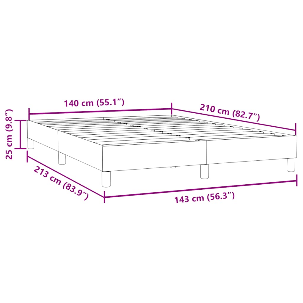 Bed frame without mattress light grey 140x210 cm velvet