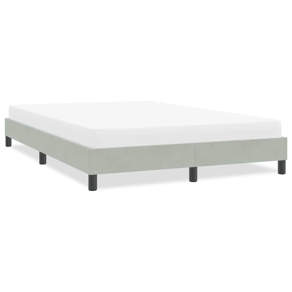 Bed frame without mattress light grey 140x210 cm velvet