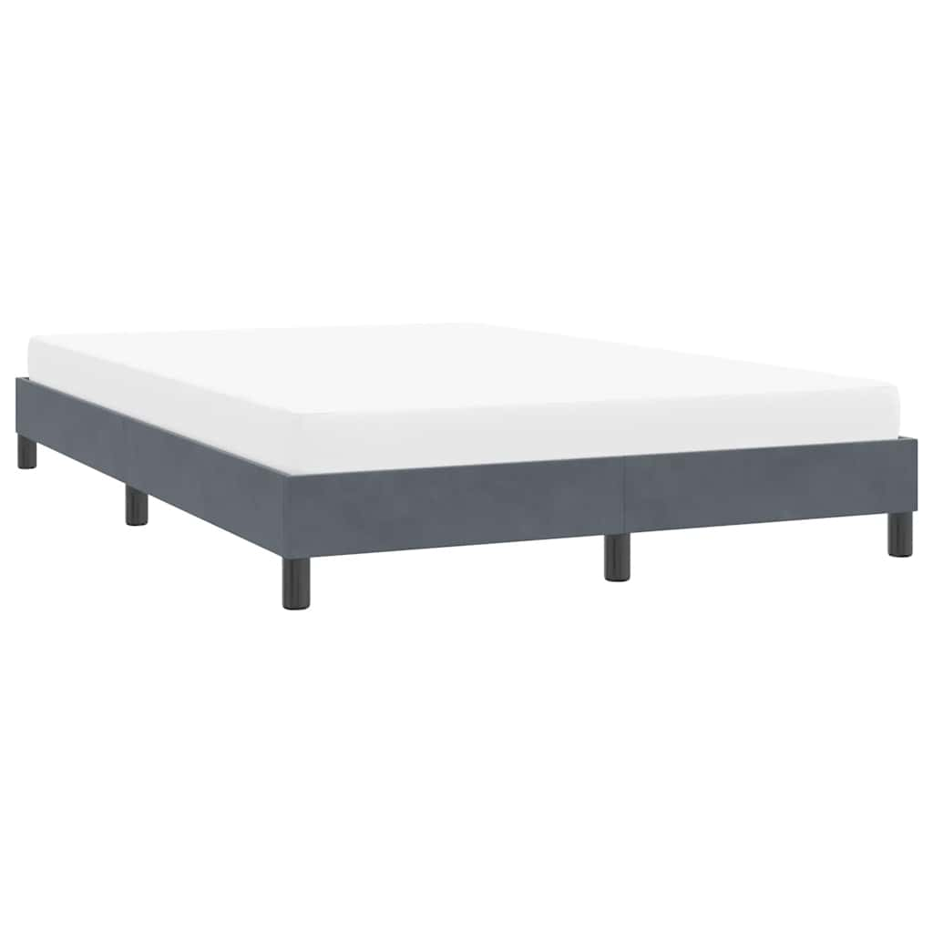 Bed frame without mattress dark grey 140x210 cm velvet