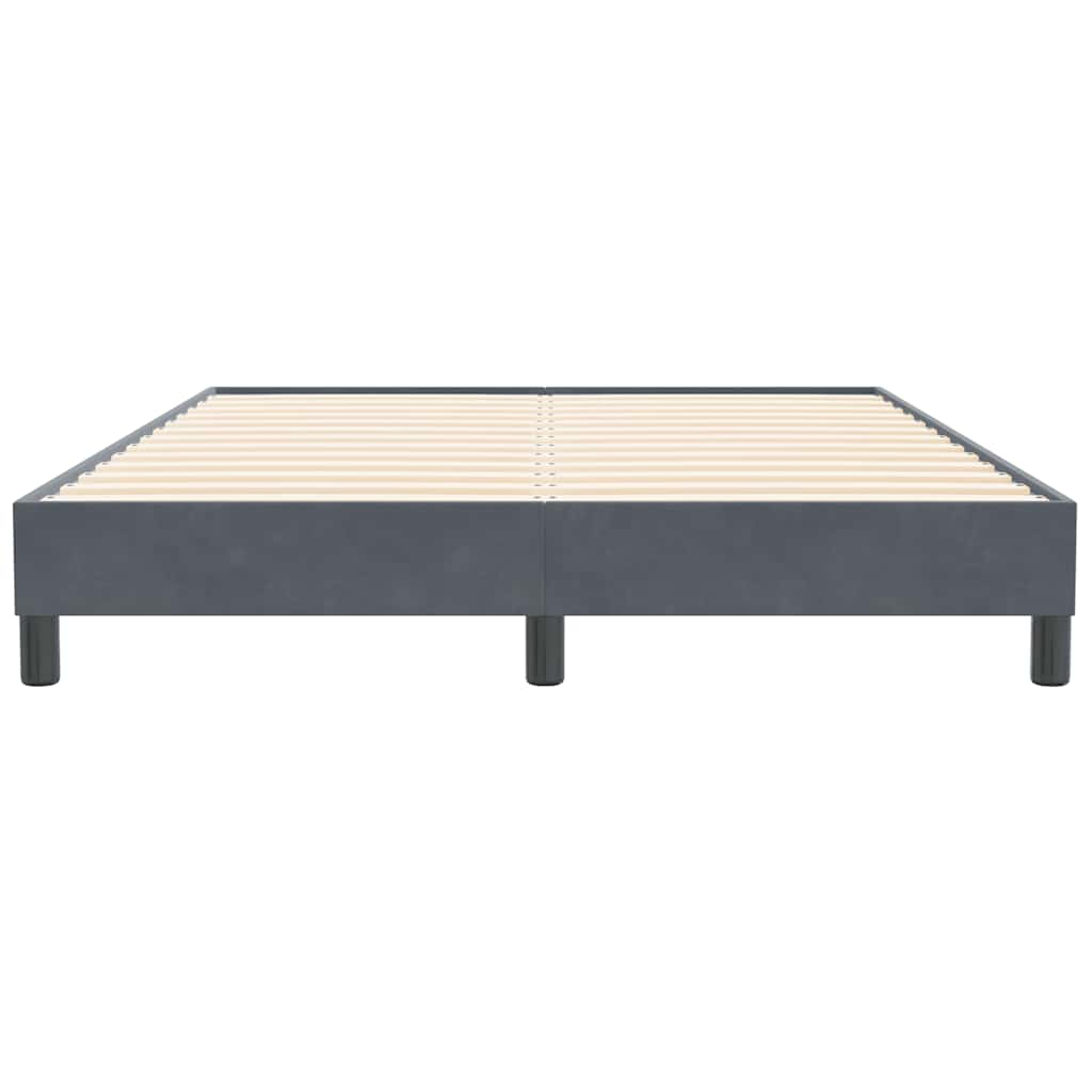 Bed frame without mattress dark grey 140x210 cm velvet