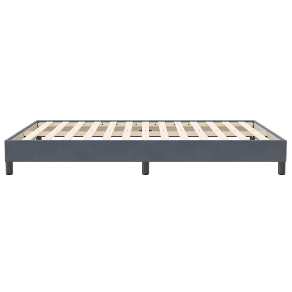 Bed frame without mattress dark grey 140x210 cm velvet