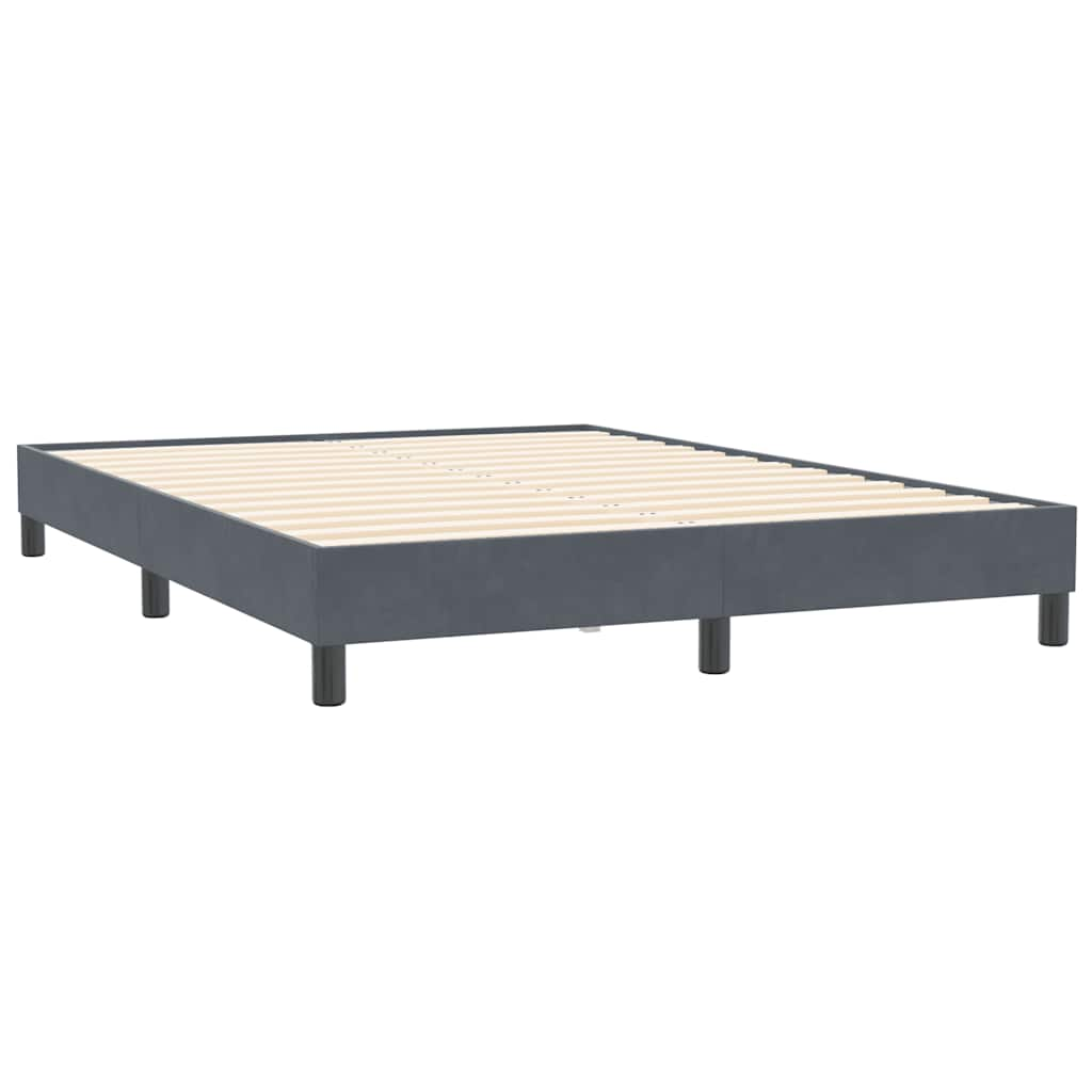 Bed frame without mattress dark grey 140x210 cm velvet