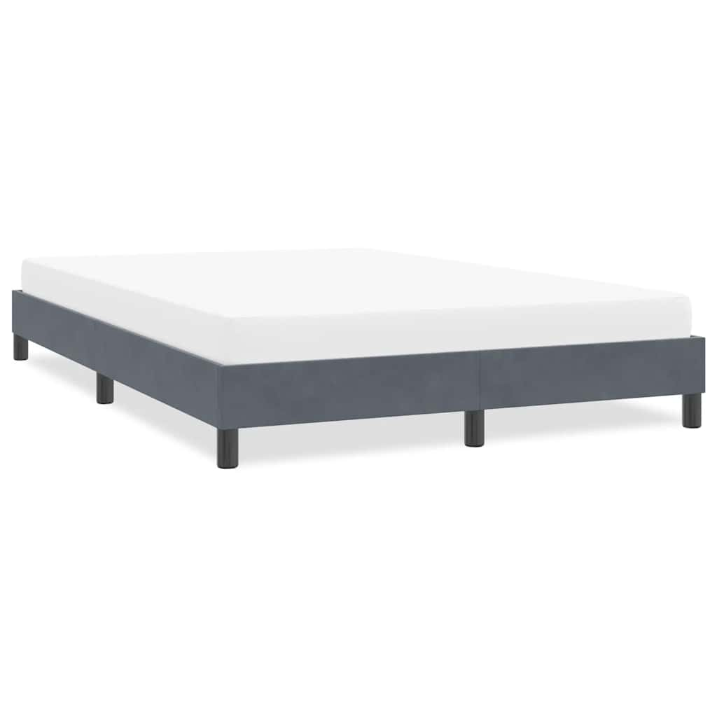 Bed frame without mattress dark grey 140x210 cm velvet