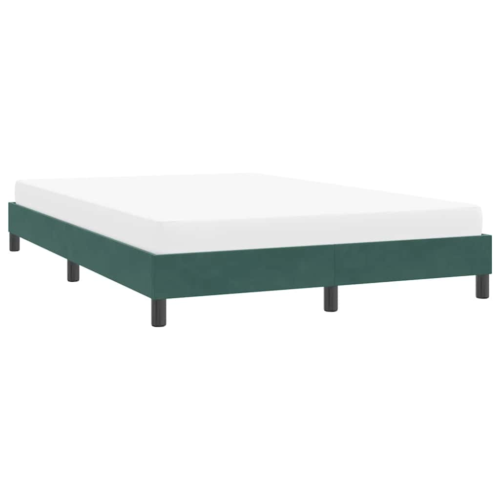 Bed frame without mattress dark green 140x210 cm velvet