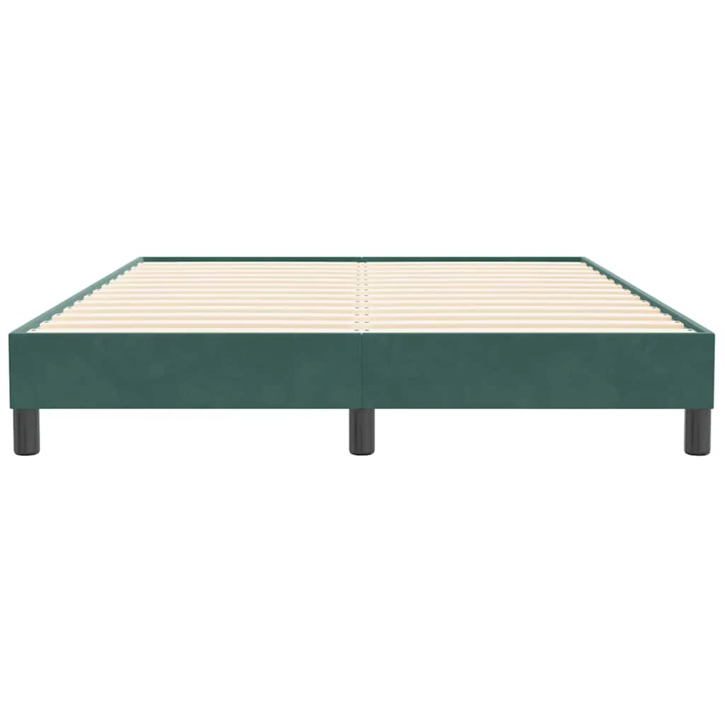 Bed frame without mattress dark green 140x210 cm velvet