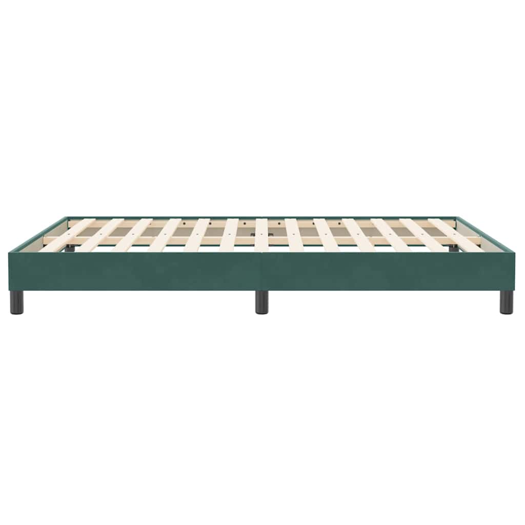 Bed frame without mattress dark green 140x210 cm velvet