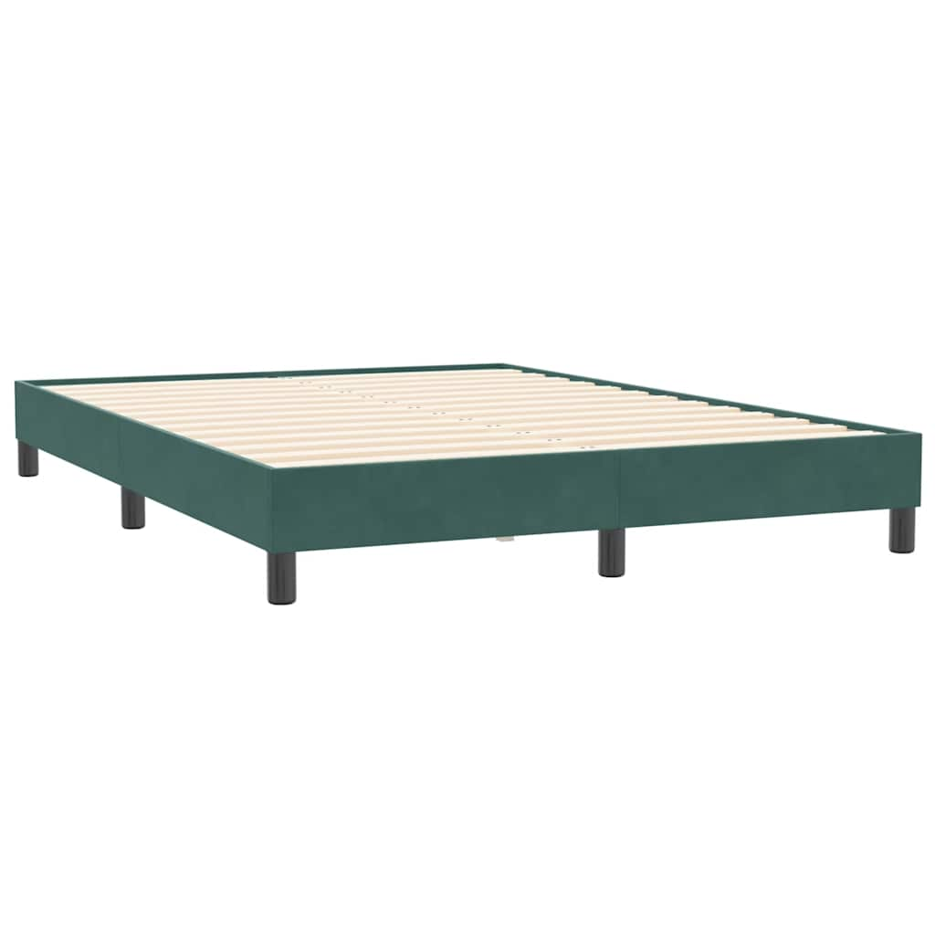 Bed frame without mattress dark green 140x210 cm velvet