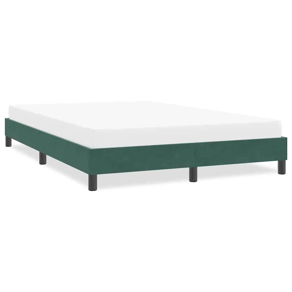 Bed frame without mattress dark green 140x210 cm velvet