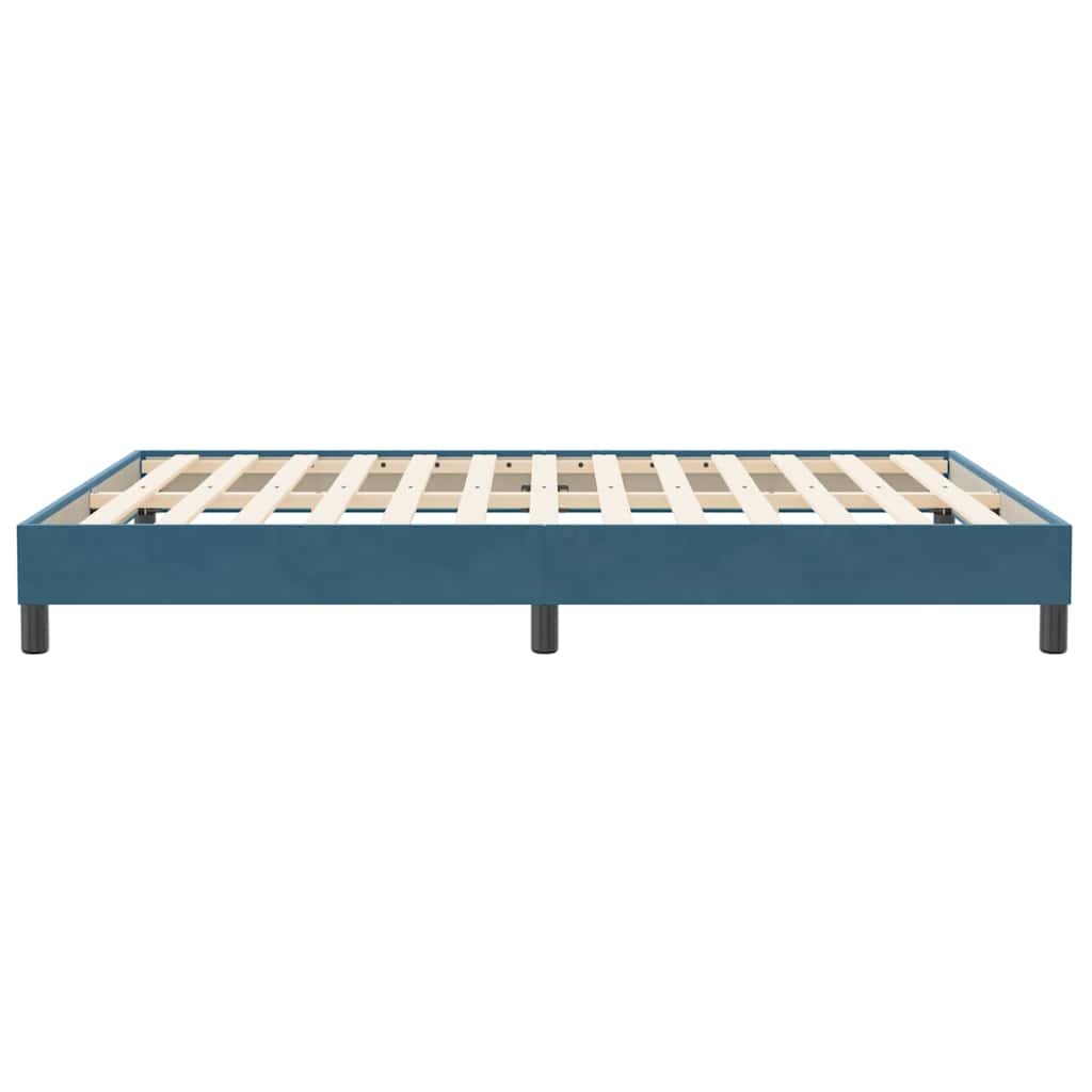 Bed frame without mattress dark blue 140x210 cm velvet