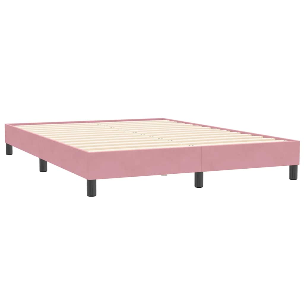 Bettgestell ohne Matratze Rosa 140x210 cm Samt