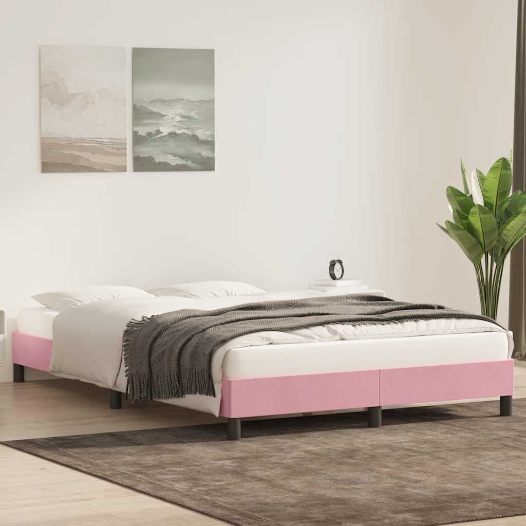 Bettgestell ohne Matratze Rosa 140x210 cm Samt