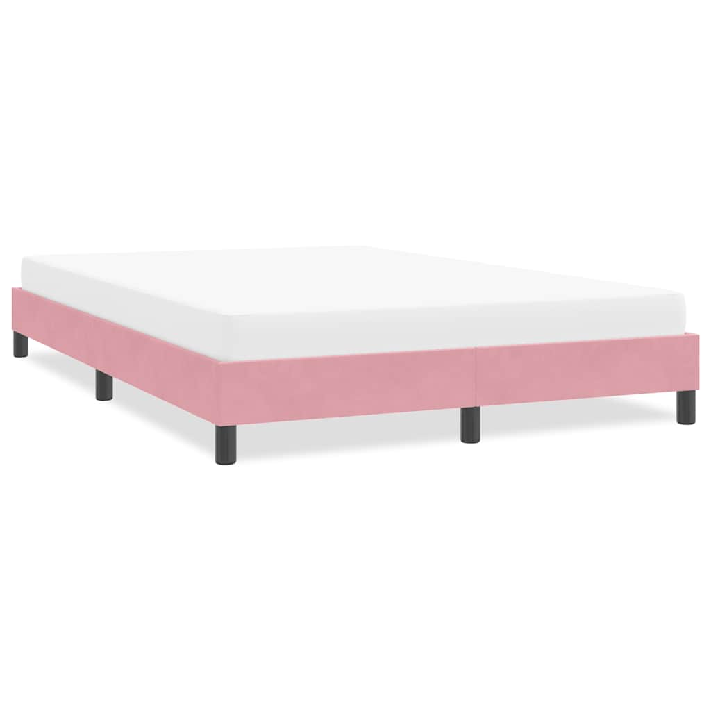 Bed frame without mattress pink 140x210 cm velvet