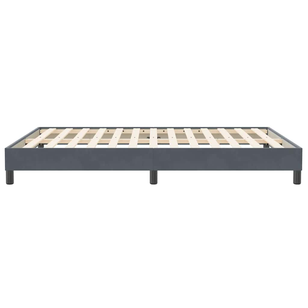 Bed frame without mattress dark grey 160x210 cm velvet