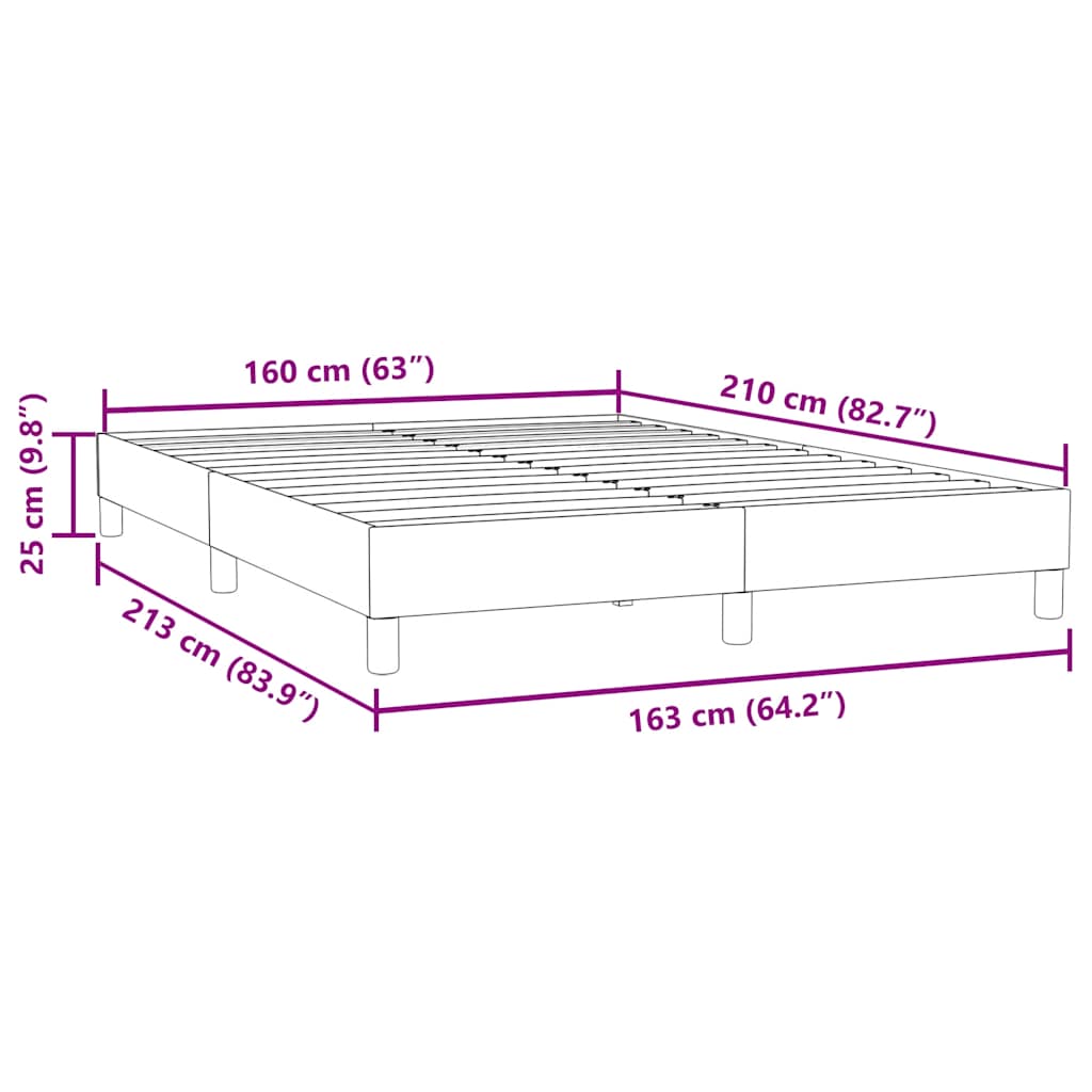 Bed frame without mattress dark grey 160x210 cm velvet