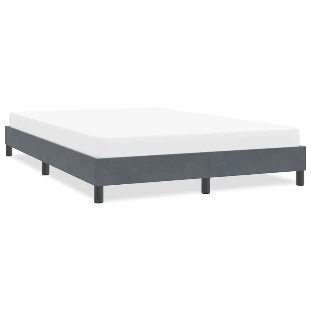 Bed frame without mattress dark grey 160x210 cm velvet